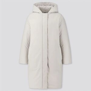 Uniqlo Women's White Hooded down Coat